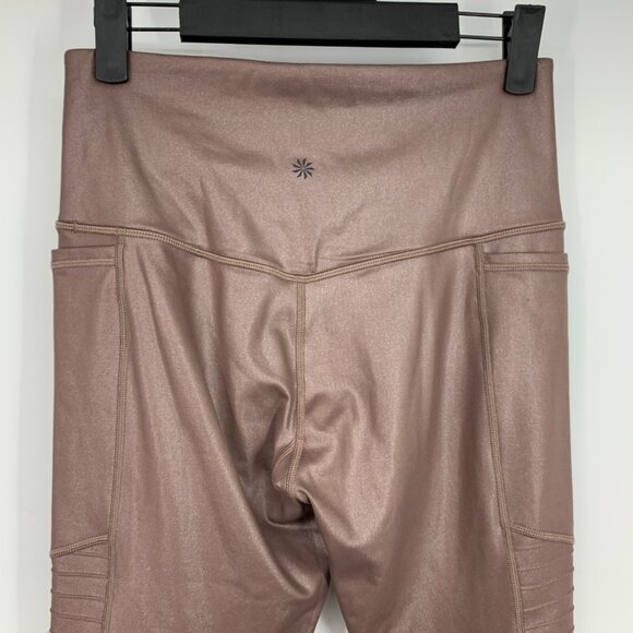 Athleta Leggings Inclination Moto Shimmer Tight Powervita High Rise - Picture 9 of 11